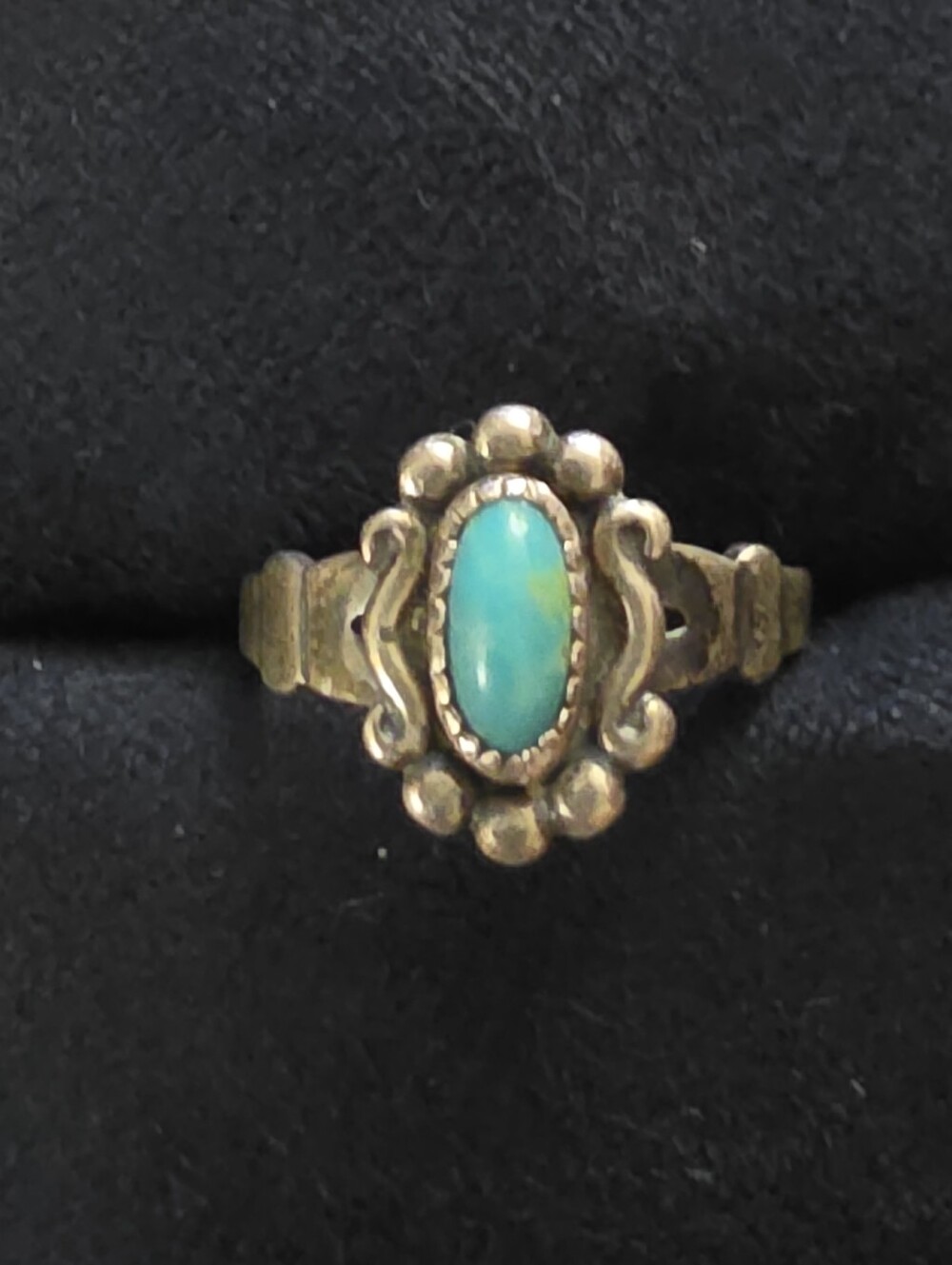 Sterling Silver Bell Trading Post Turquoise Ring (Vintage)